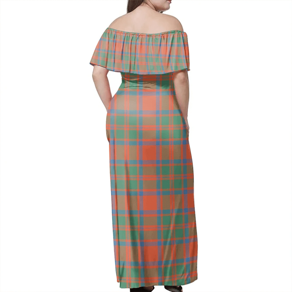 MacKintosh Ancient Tartan Off Shoulder Long Dress