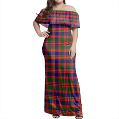 MacIntyre Modern Tartan Off Shoulder Long Dress