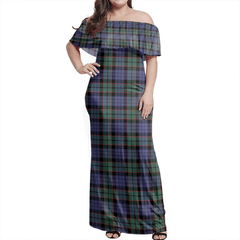 Fletcher Modern Tartan Off Shoulder Long Dress