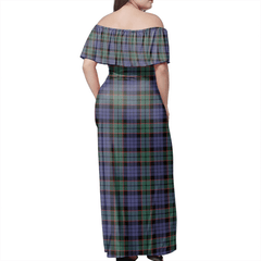 Fletcher Modern Tartan Off Shoulder Long Dress