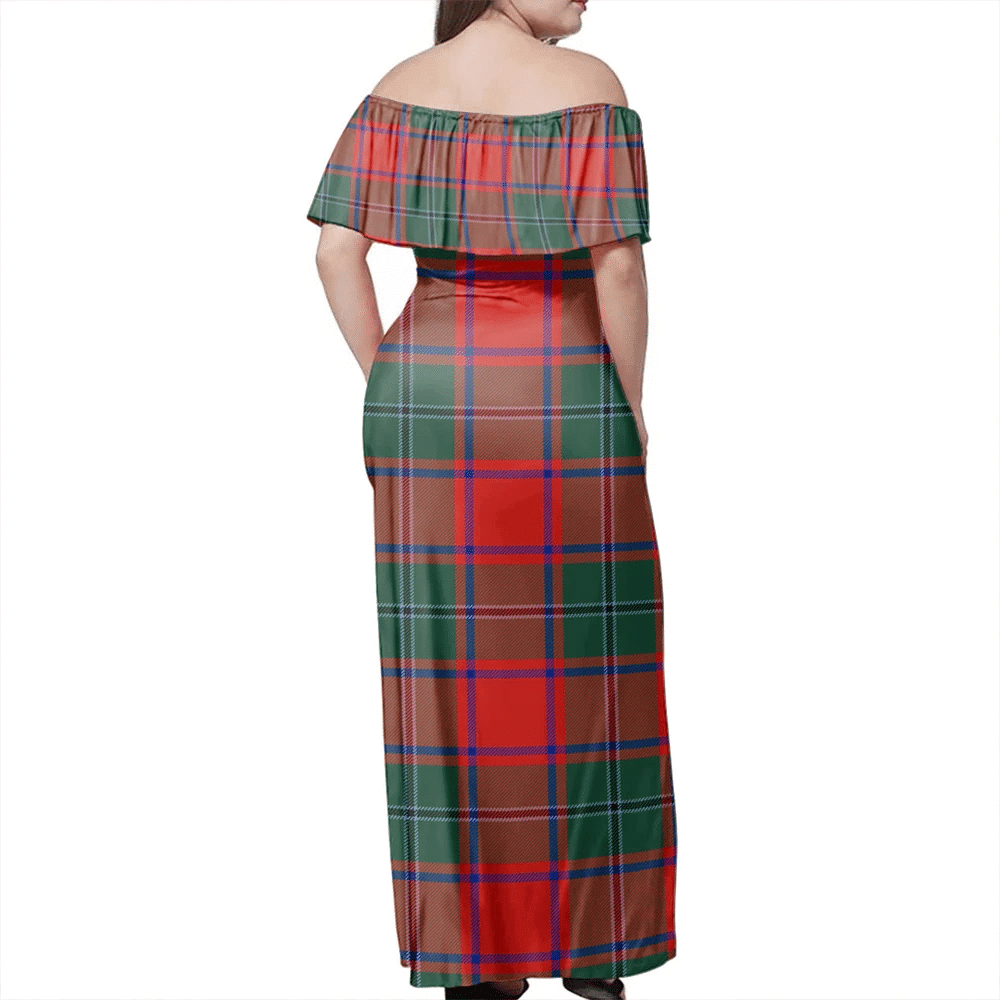 MacPhail Tartan Off Shoulder Long Dress