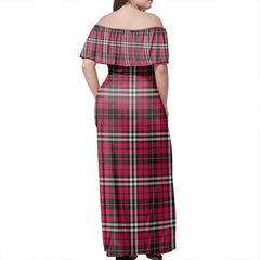 Little Tartan Off Shoulder Long Dress