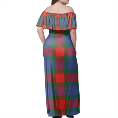 Mar Tartan Off Shoulder Long Dress