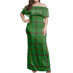 Tribe Of Mar Tartan Off Shoulder Long Dress