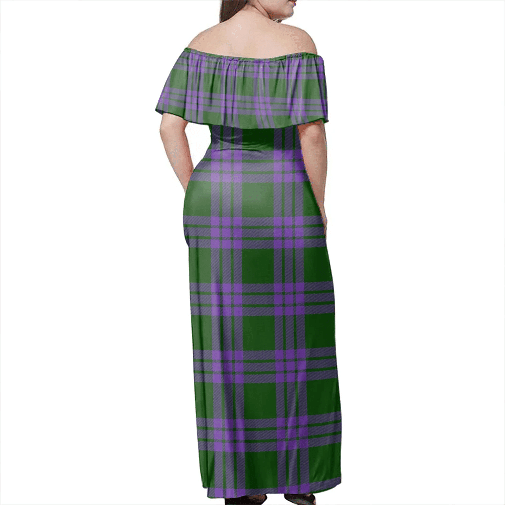 Elphinstone Tartan Off Shoulder Long Dress