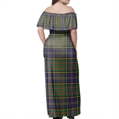 MacMillan Hunting Modern Tartan Off Shoulder Long Dress