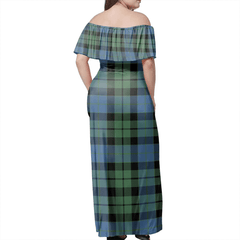 MacKay Ancient Tartan Off Shoulder Long Dress