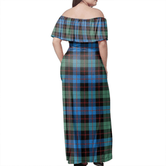 Guthrie Ancient Tartan Off Shoulder Long Dress