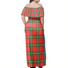 MacLaine Of Loch Buie Tartan Off Shoulder Long Dress