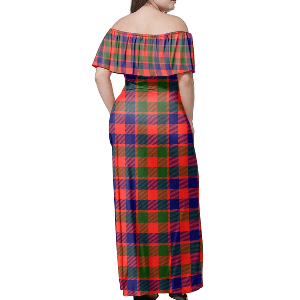 Gow Modern Tartan Off Shoulder Long Dress