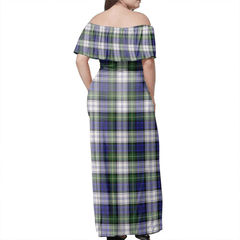 Gordon Dress Modern Tartan Off Shoulder Long Dress