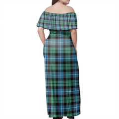 Galbraith Ancient Tartan Off Shoulder Long Dress