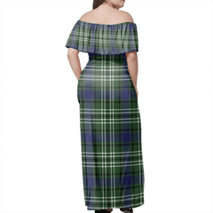 Blyth Tartan Off Shoulder Long Dress