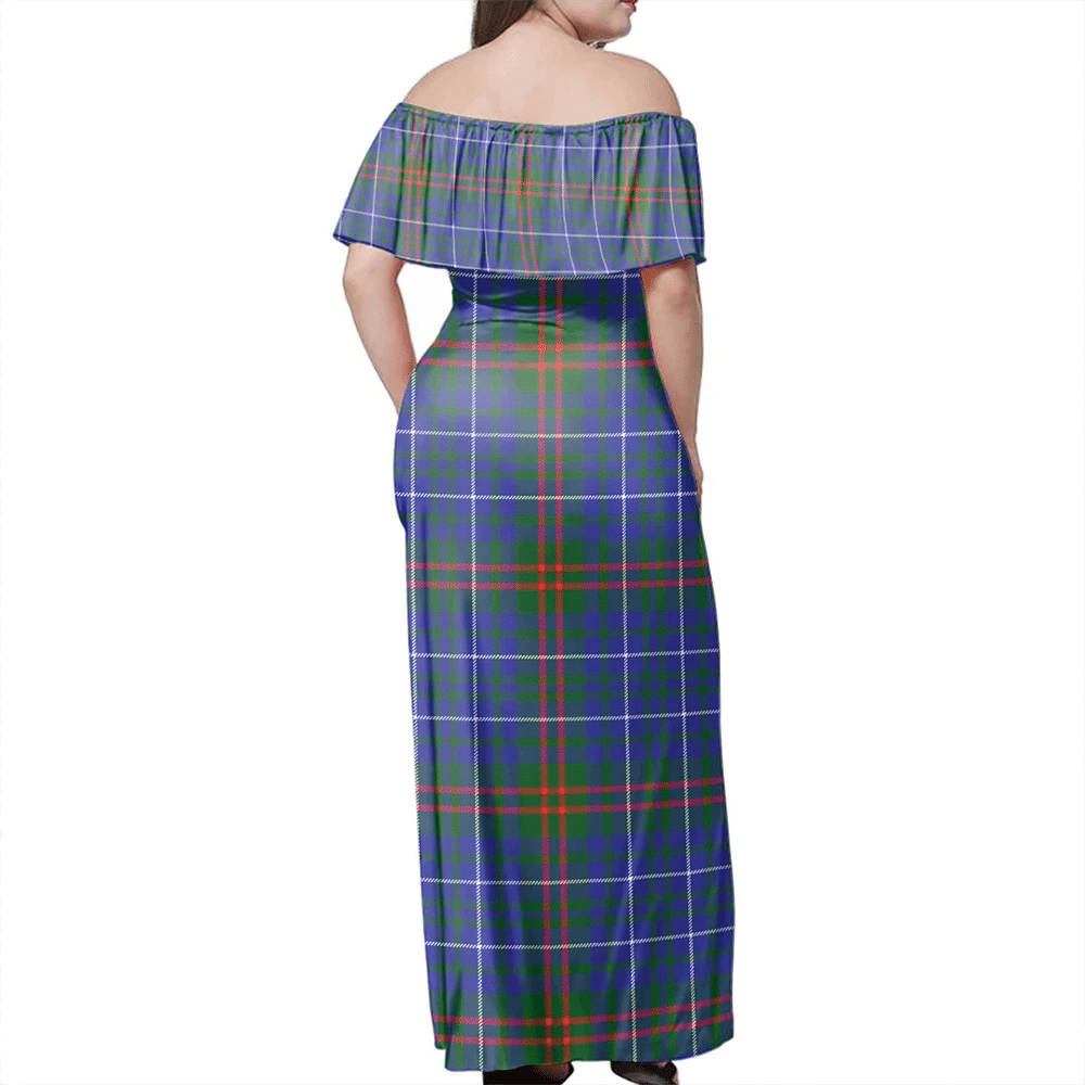 Edmonstone Tartan Off Shoulder Long Dress