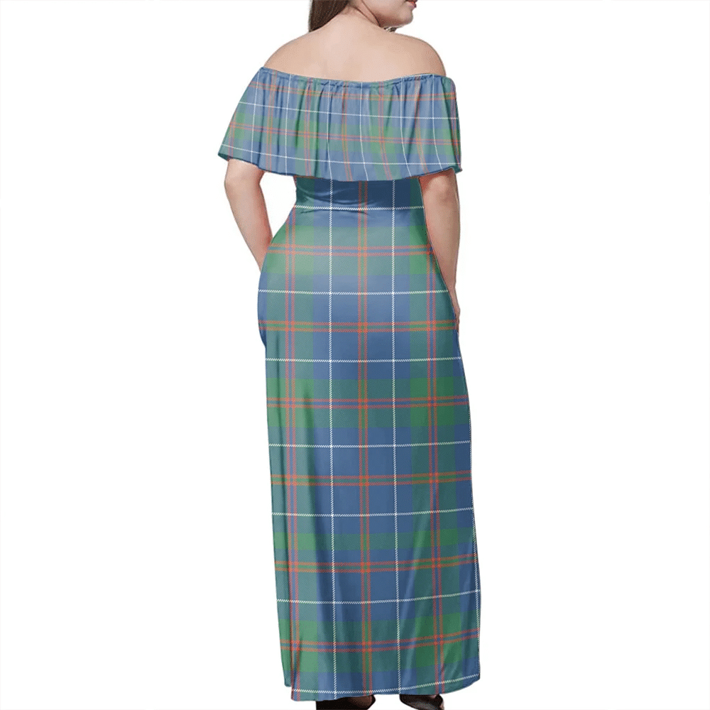 MacHardy Ancient Tartan Off Shoulder Long Dress