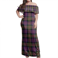 MacDonald Modern Tartan Off Shoulder Long Dress