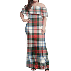 MacDuff Dress Modern Tartan Off Shoulder Long Dress