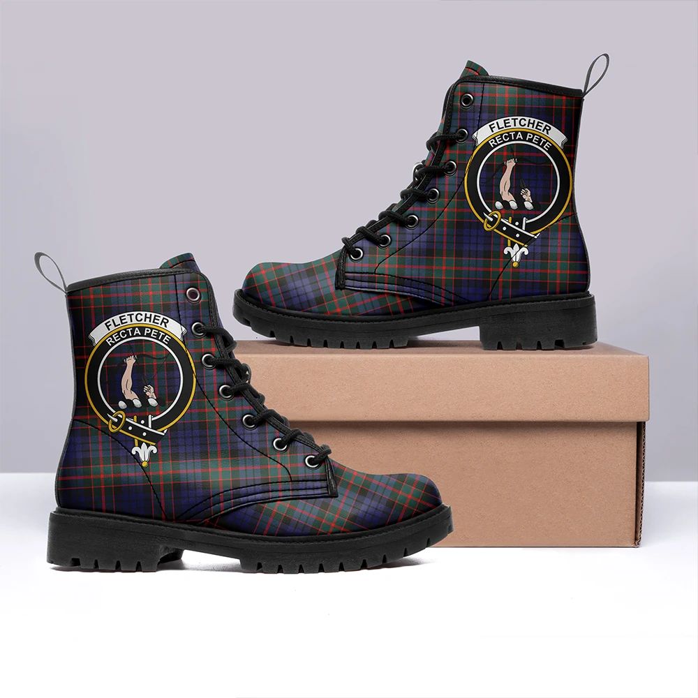 Fletcher Of Dunans Tartan Crest Leather Boots