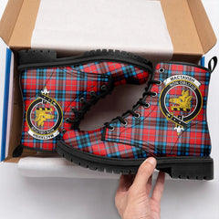 MacTavish Modern Tartan Crest Leather Boots