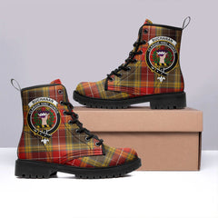 Buchanan Old Set Tartan Crest Leather Boots