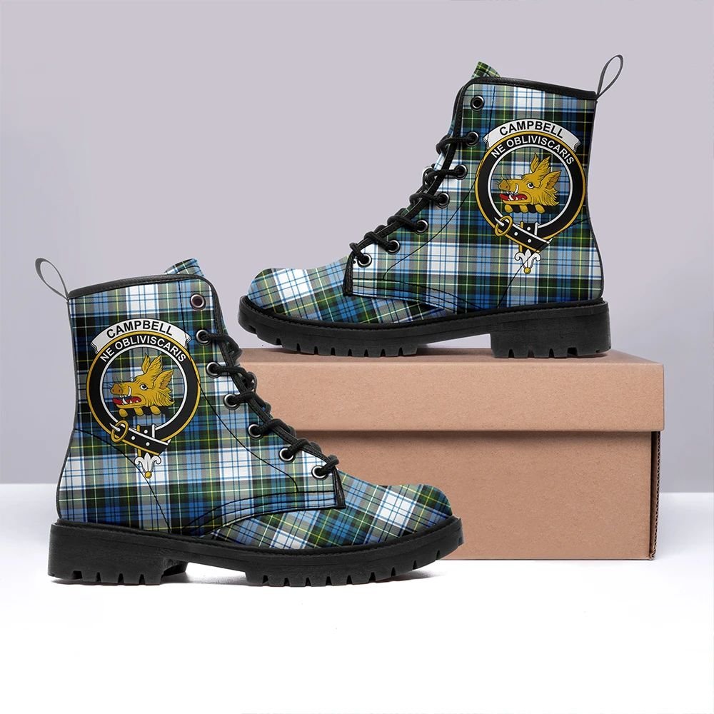 Campbell Dress Tartan Crest Leather Boots