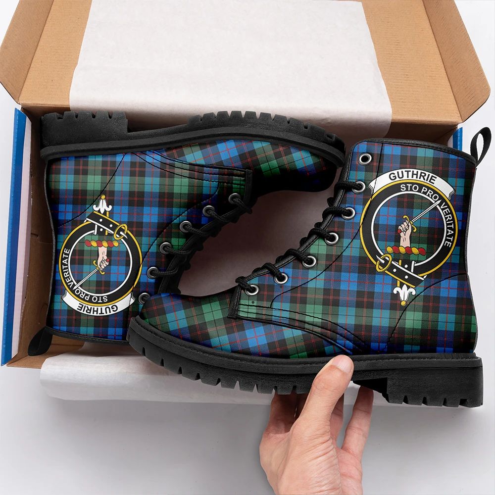 Guthrie Ancient Tartan Crest Leather Boots