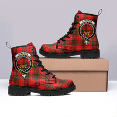 Cameron Modern Tartan Crest Leather Boots