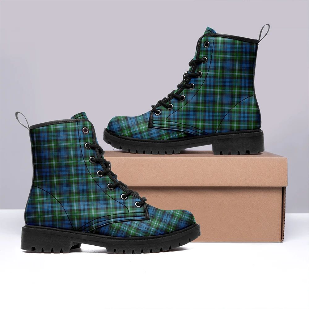 Lyon Tartan Leather Boots