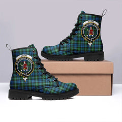 Lyon Tartan Crest Leather Boots