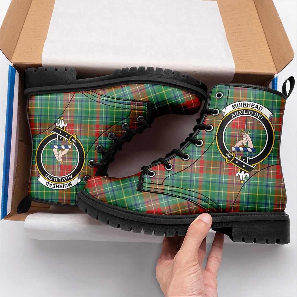 Muirhead Tartan Crest Leather Boots