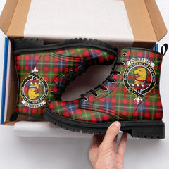 Forrester Tartan Crest Leather Boots