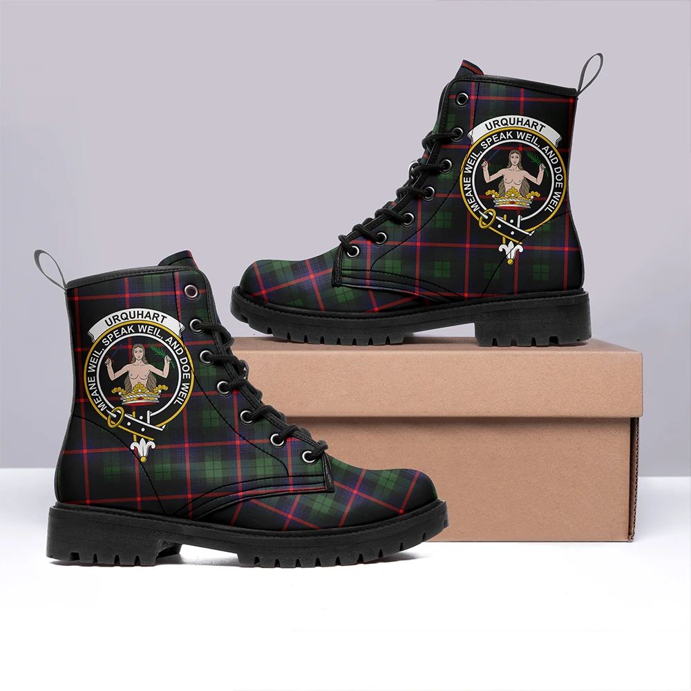 Urquhart Modern Tartan Crest Leather Boots