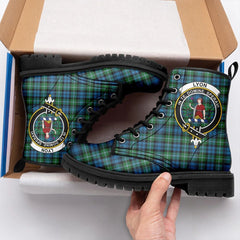 Lyon Tartan Crest Leather Boots