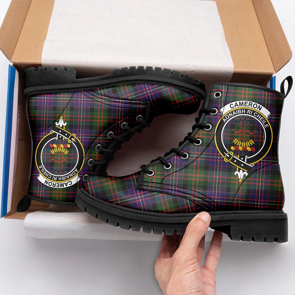 Cameron of Erracht Modern Tartan Crest Leather Boots