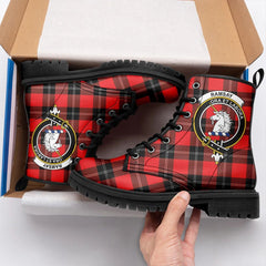 Ramsay Modern Tartan Crest Leather Boots