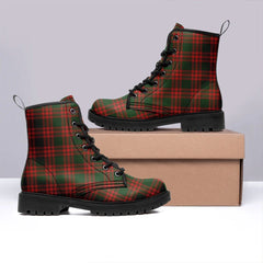 Menzies Green Modern Tartan Leather Boots