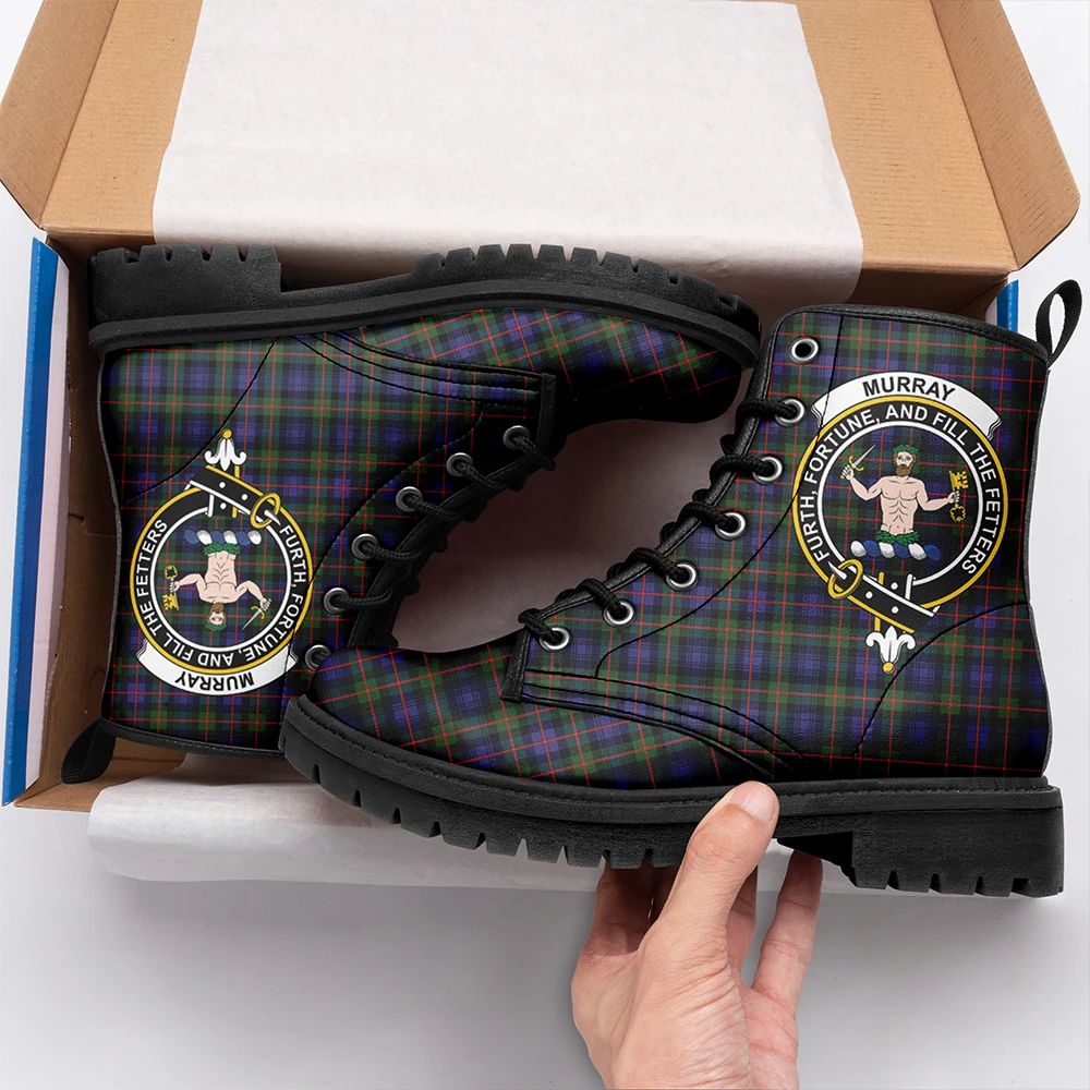 Murray of Atholl Modern Tartan Crest Leather Boots