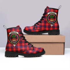 Hamilton Modern Tartan Crest Leather Boots