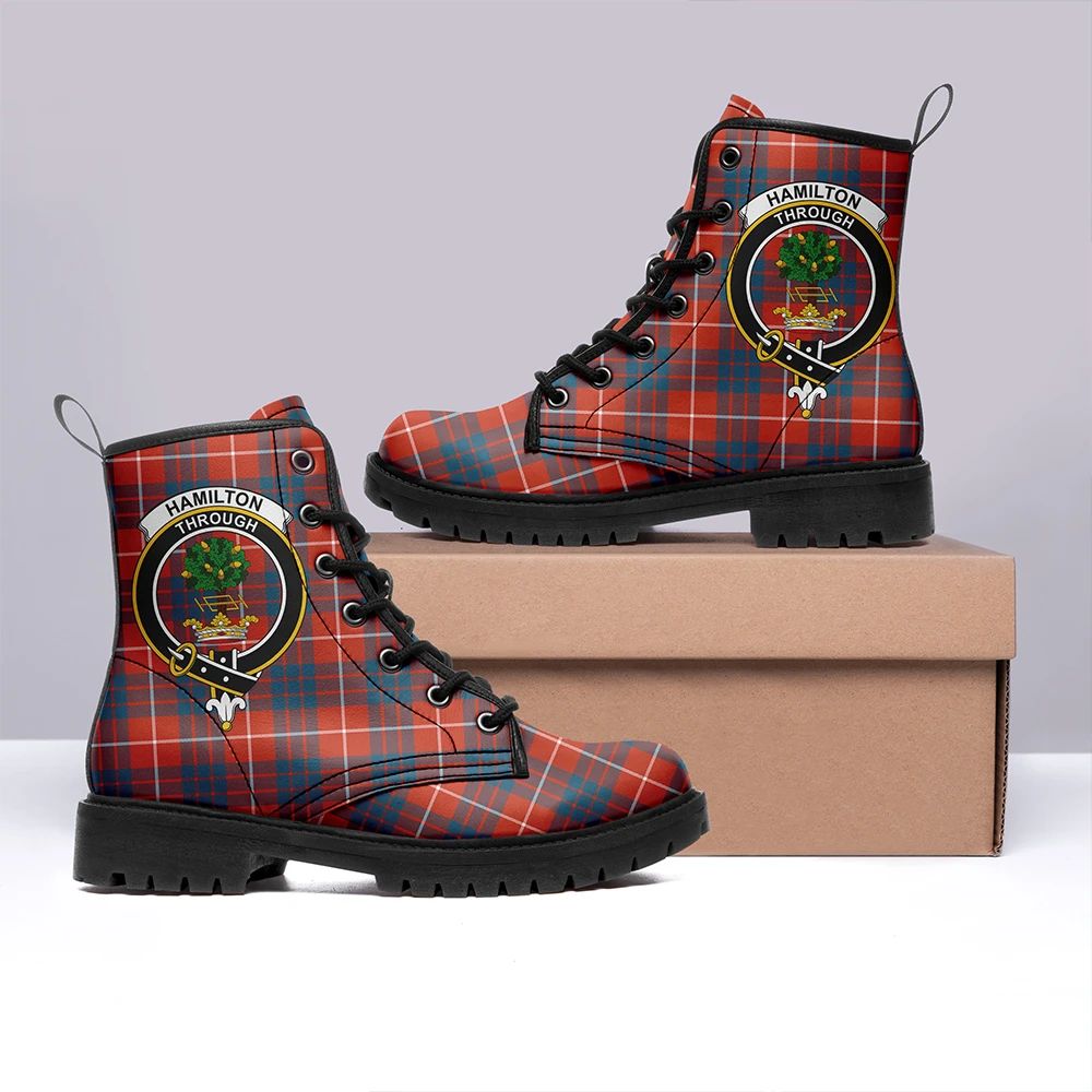 Hamilton Ancient Tartan Crest Leather Boots