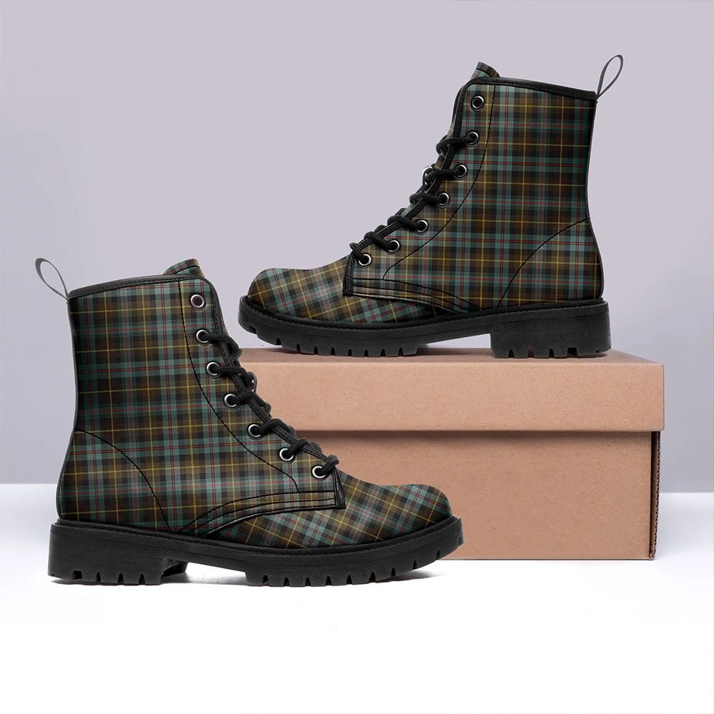 Farquharson Weathered Tartan Leather Boots