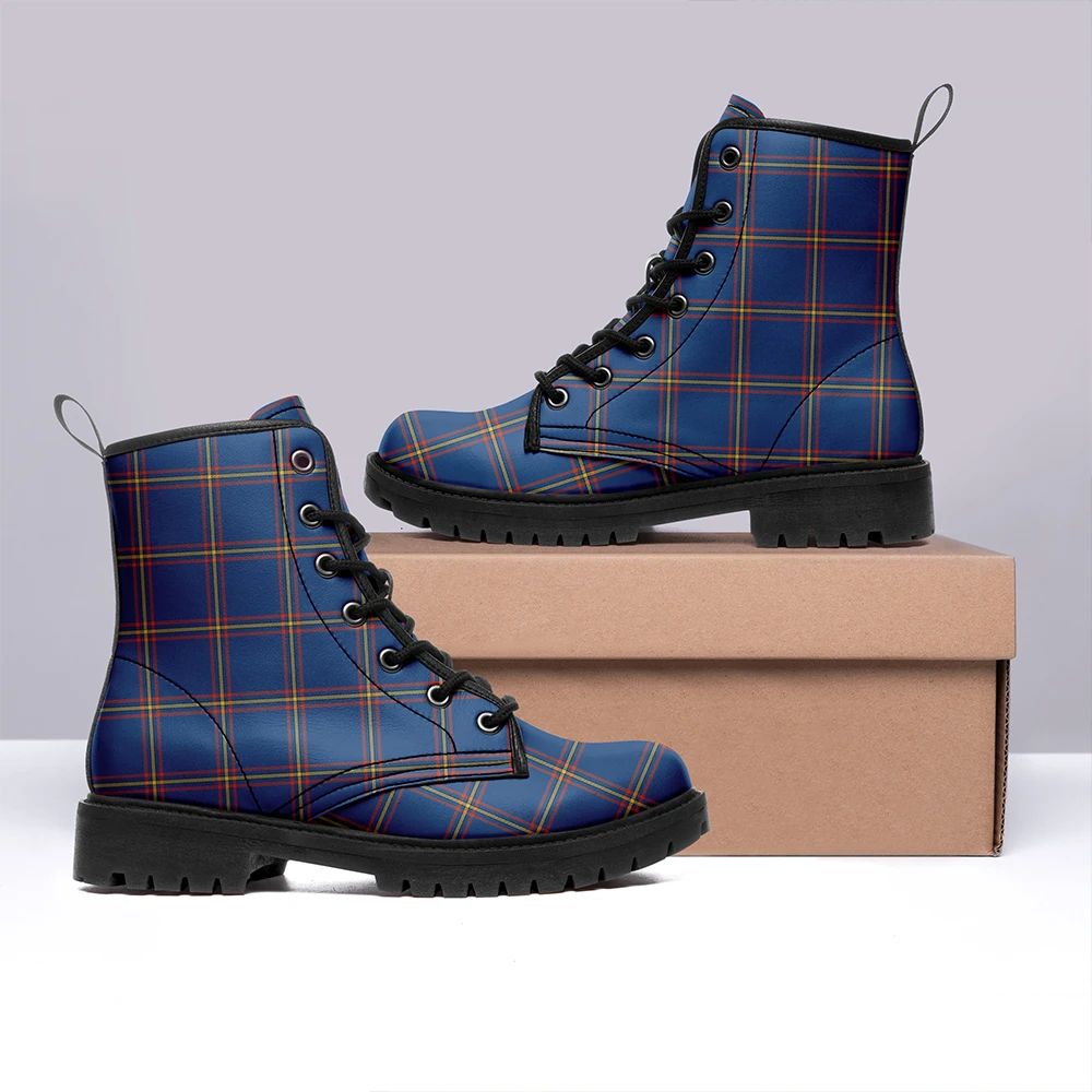 MacLaine Of Loch Buie Hunting Ancient Tartan Leather Boots