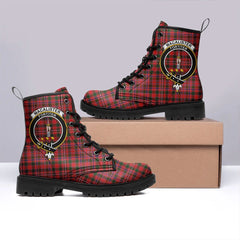 MacAlister Modern Tartan Crest Leather Boots