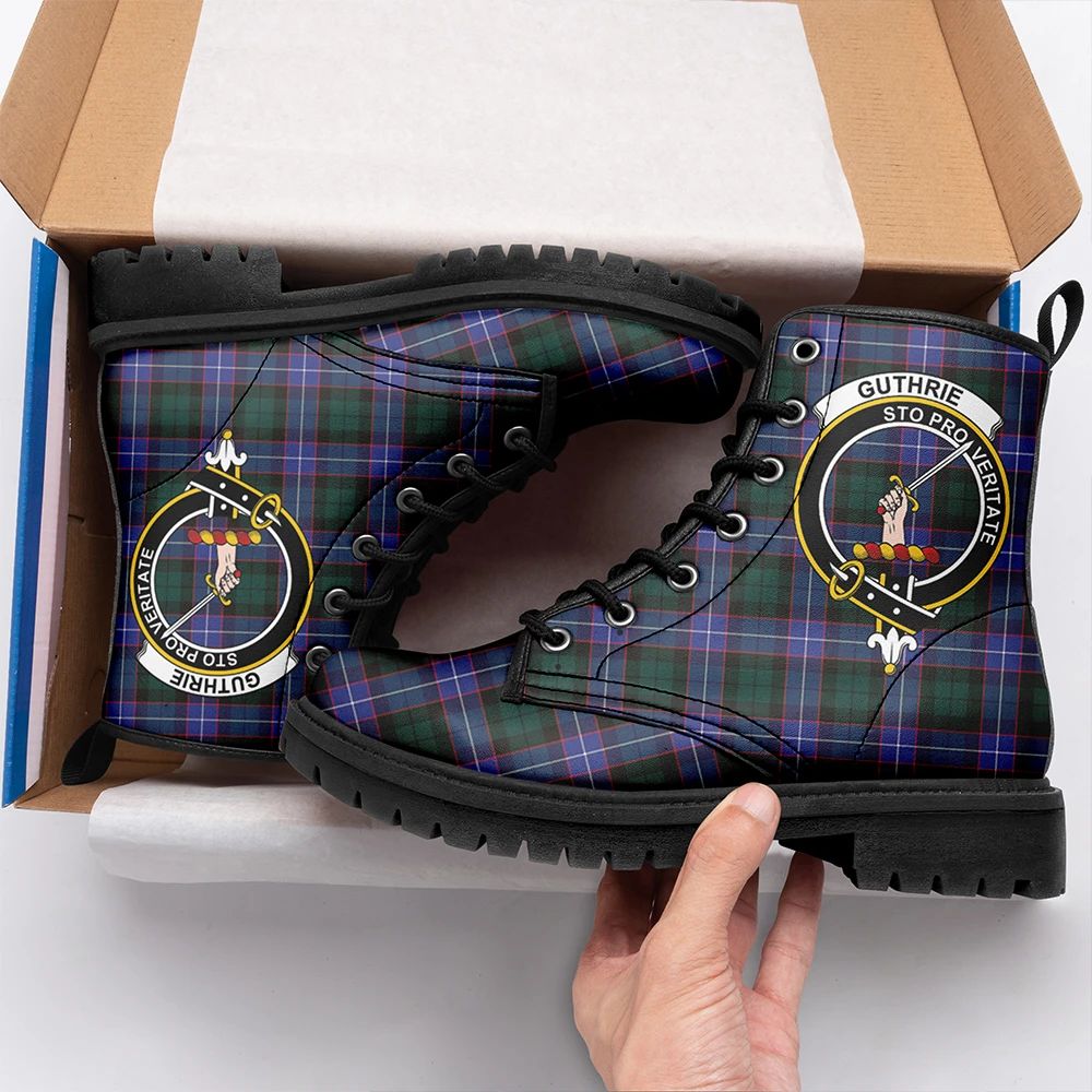 Guthrie Modern Tartan Crest Leather Boots