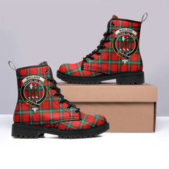 MacLaine Of Loch Buie Tartan Crest Leather Boots