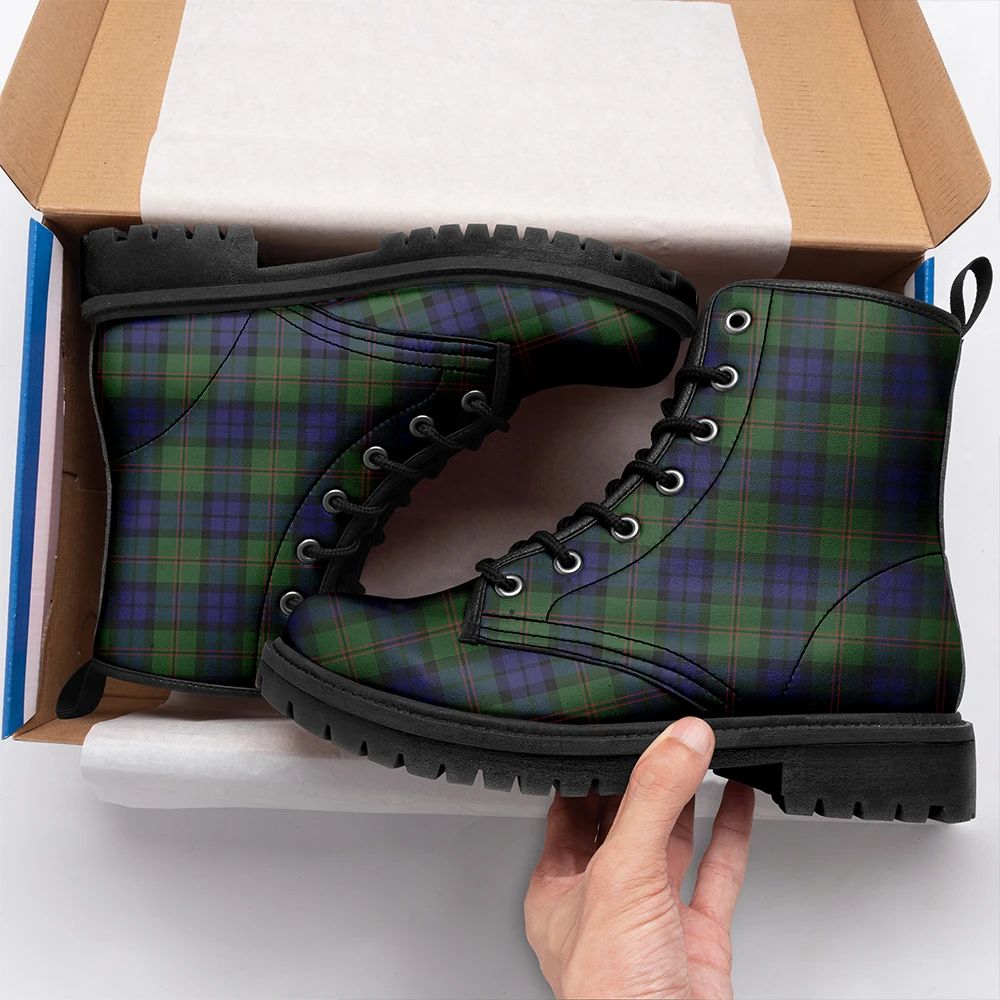 Dundas Modern Tartan Leather Boots