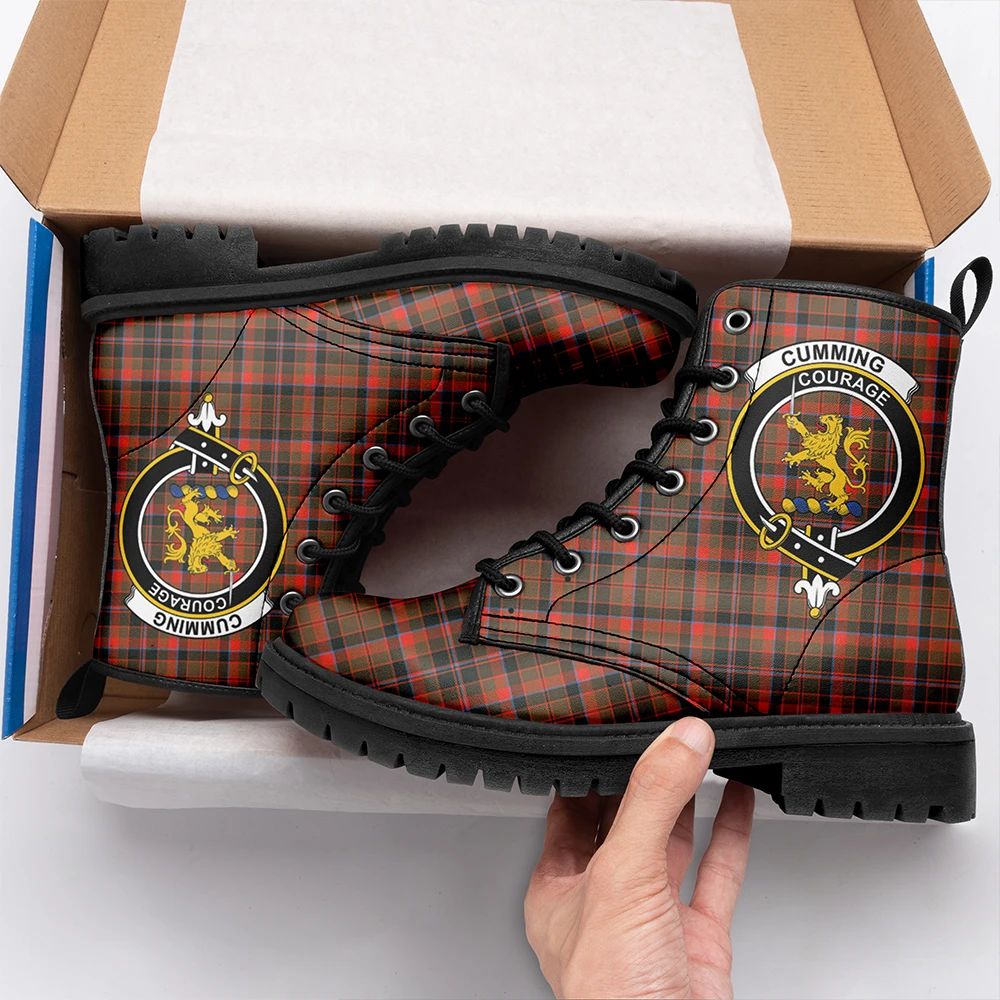 Cumming Hunting Weathered Tartan Crest Leather Boots