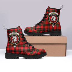 Dunbar Modern Tartan Crest Leather Boots