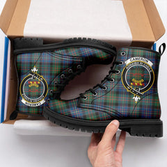 Cameron Of Erracht Ancient Tartan Crest Leather Boots