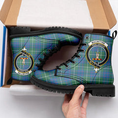 MacIntyre Hunting Ancient Tartan Crest Leather Boots