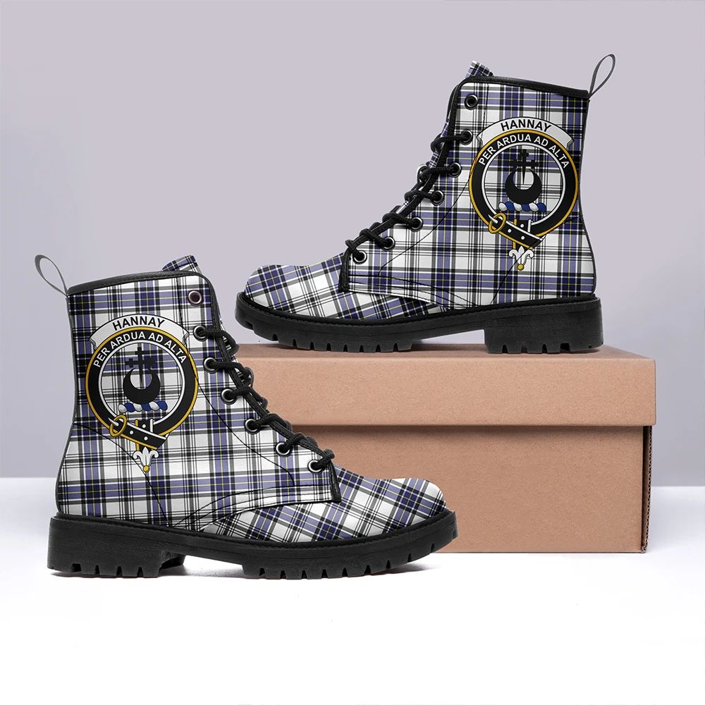 Hannay Modern Tartan Crest Leather Boots